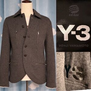 Grey Y-3 Yohji Yamamoto Adidas sweatshirt cardigan in grey. M